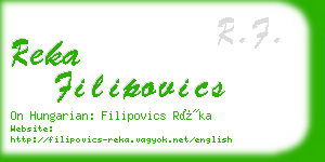 reka filipovics business card